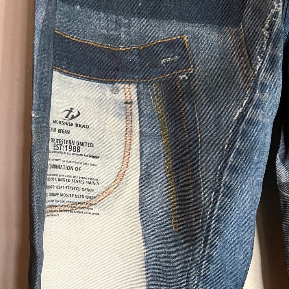 Women’s Blue Patchwork Jeans - Picture 5 of 13